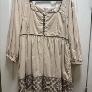 Madewell Beige and Brown Mini Dress